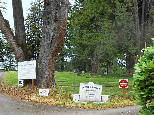 entrance to Whittle-Hubbard Cemetery, Castle Rock, Washington