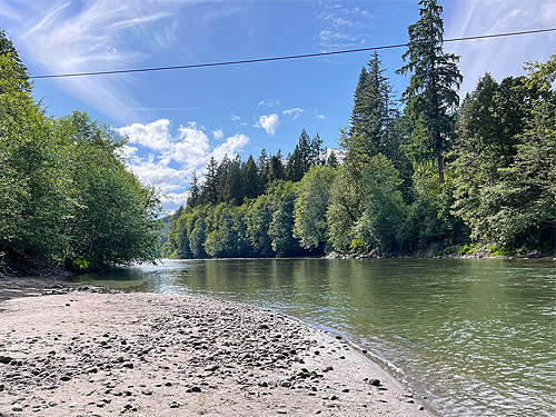 placid-looking river, Tower Bridge River Access, Toutle River, Washington