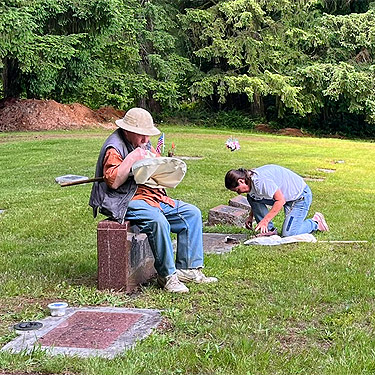 Rod Crawford & Kathy Whaley at Rosin Cemetery, Tower Road, Toutle Valley, Cowlitz County, Washington