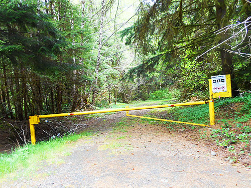 road gate near upper East Fork Hoquiam River, Washington