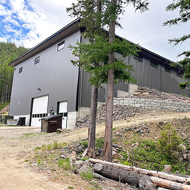 service building along ski-runs above Mission Ridge resort, Chelan County, Washington