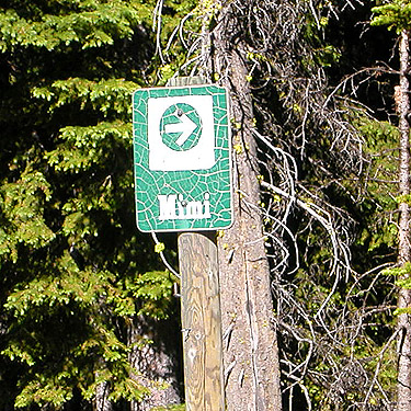 "Mimi" sign, ski-runs above Mission Ridge resort, Chelan County, Washington