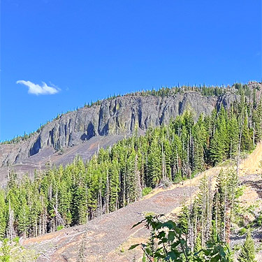 rimrock on ridge seen from ski-runs above Mission Ridge resort, Chelan County, Washington