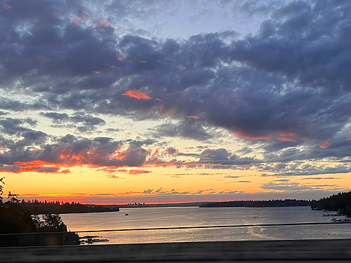 sunset over Lake Washington, 28 June 2024