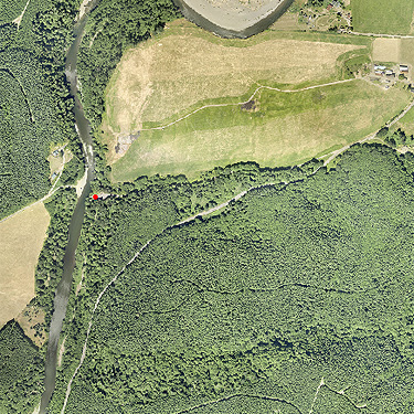 2022 aerial view of Wynoochee River Public Access, Grays Harbor County, Washington