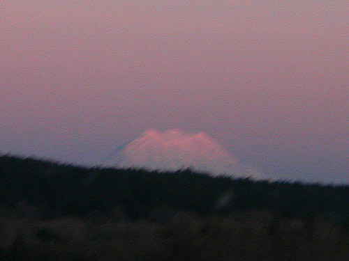 Mount Rainier reflects sunset, Pierce County, Washington, 16 March 2024