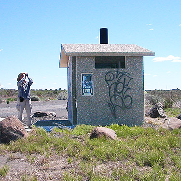 outhouse at boat launch, Winchester Lake, Grant County, Washington