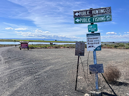 panorama of public access site on Winchester Lake, Grant County, Washington