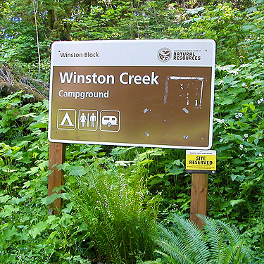 Winston Creek Campground, south central Lewis County, Washington