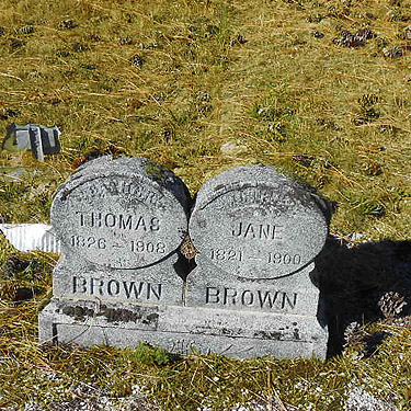 grave stones of pioneer couple, NE Chewelah, Stevens County, Washington