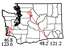 Washington map showing locality