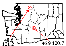 Washington map showing locality