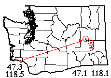 Washington map showing locality