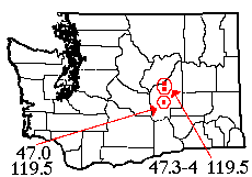 Washington map showing locality