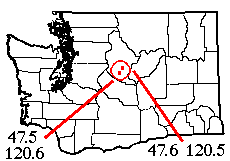 Washington map showing locality