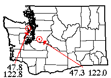 Washington map showing locality