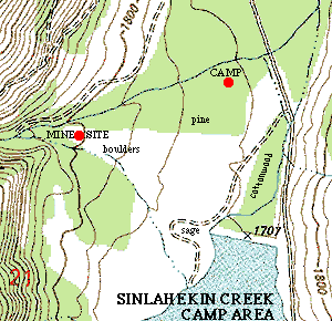 Color topo map of Sinlahekin Creek site