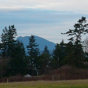 Lummi Mountain viewed from Bay View Cemetery, Skagit County, Washington