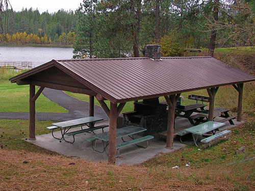picnic shelter were we sifted leaf litter, Bear Lake Park, Spokane County, Washington
