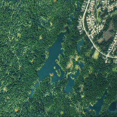 2012 aerial photo of Big Pond, McCormick Woods, Kitsap County, Washington