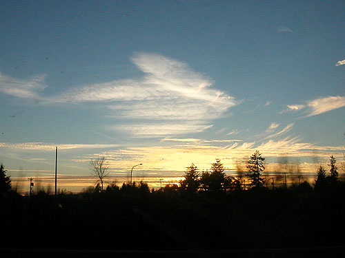 sunset from Tacoma, Washington on 17 Feb. 2015