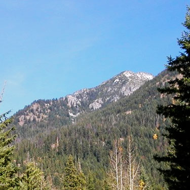 west peak of Grindstone Mountain from Blackpine Campground, Chelan County, Washington