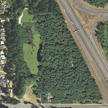 2009 aerial photo of China Lake Park, Tacoma, Washington
