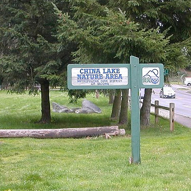 entrance sign, China Lake Park, Tacoma, Washington