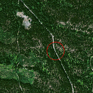 2013 aerial photo of Red Mountain trailhead, Cooper River, Kittitas County, Washington