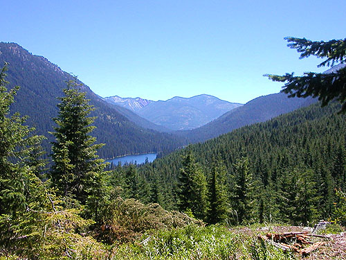 View of Cooper Lake from Cooper Pass, Kittitas County, Washington