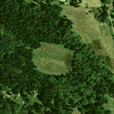 2011 aerial photo, central part of Curry Preserve, Lummi Island, Whatcom County, Washington