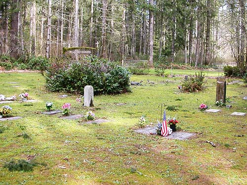 main graves area, Delphi Pioneer Cemetery, Thurston County, Washington