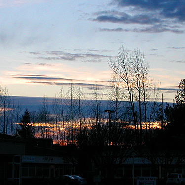 sunset in Stanwood, Snohomish County, Washington on 14 January 2018