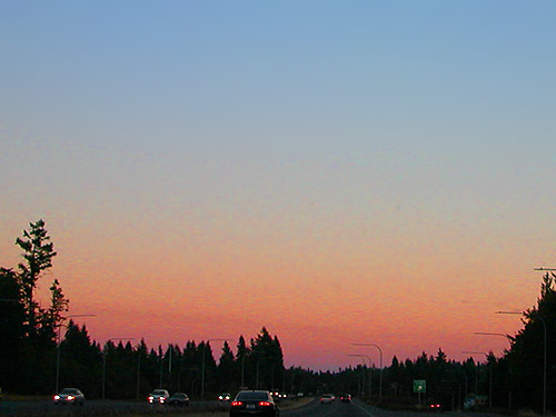 sunset near Olympia, Washington on 31 July 2015