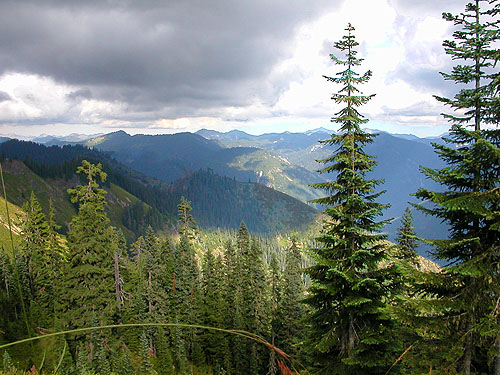 landscape from treeline on Evergreen Mountain, Shohomish County, Washington