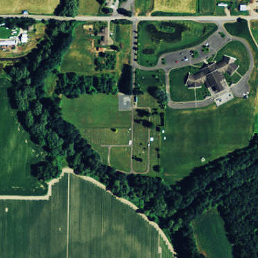 aerial view of Nooksack Cemetery and vicinity, 2013