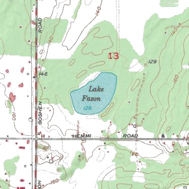 USGS topographic map of Lake Fazon, Whatcom County, Washington