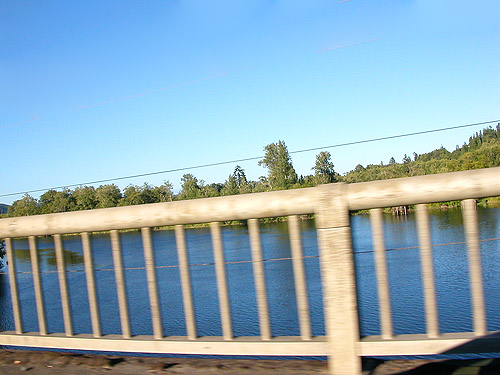 Chehalis River from Highway 107 bridge south of Montesano, Washington