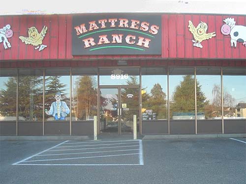 Mattress Ranch business north of Seeley Lake Park, Lakewood, Pierce County, Washington