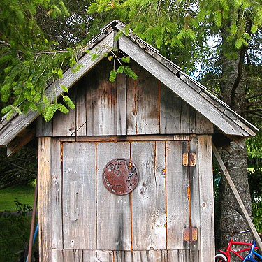 small shed, Lake Quigg campground, Friends Landing Park, Grays Harbor County, Washington