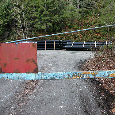 entrance to gravel pit on East Gilligan Creek Road, Skagit County, Washington