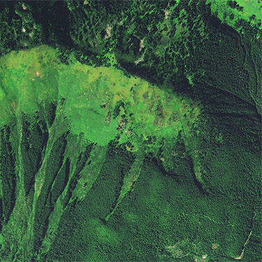 2012 aerial photo of south slope of Green Mountain, Snohomish County, Washington