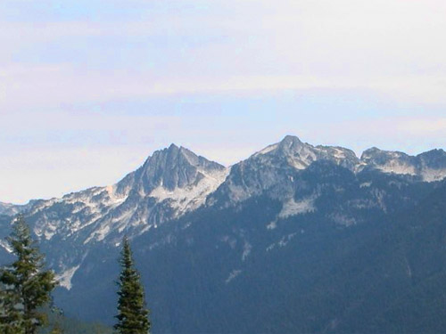 Sulphur Mountain as seen from south slope of Green Mountain, Snohomish County, Washington