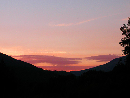 Sunset from Suiattle River Road 25 Bridge, 3 August 2015, Skagit County, Washington