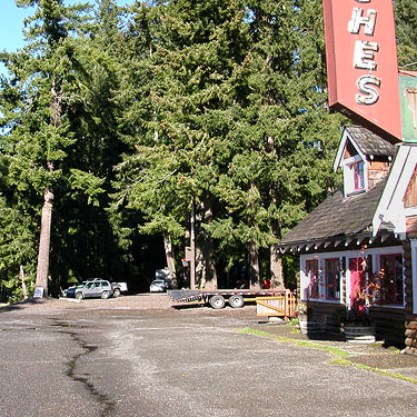Naches Tavern, Greenwater, King County, Washington and adjacent Douglas-firs