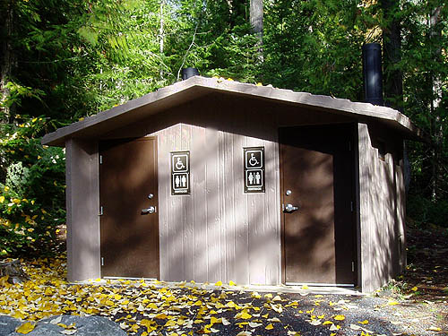 camp outhouse, Johnny Creek Campground, Chelan County, Washington