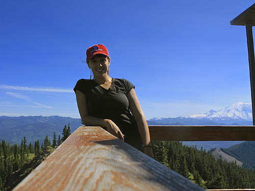Lauren Taylor in lookout, Kelly Butte, King County, Washington