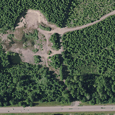 aerial photo (2012) of Kennedy Creek Road spider collecting site, Thurston County, Washington