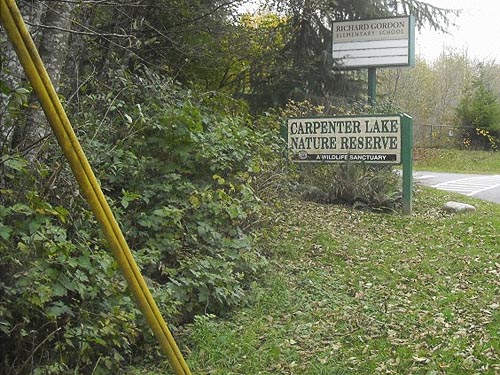 sign for Carpenter Lake Nature Reserve, Kitsap County, Washington