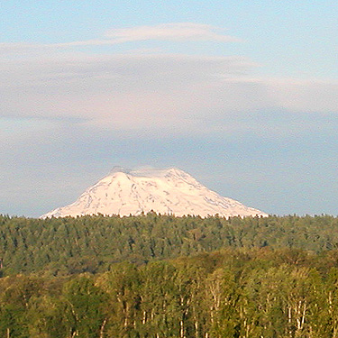 Mount Rainier from Interstate 5 near Nisqually, Washington